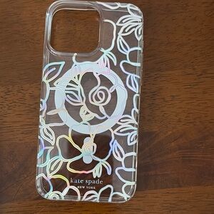 Kate Spade Holographic Floral Phone 15 Pro max case